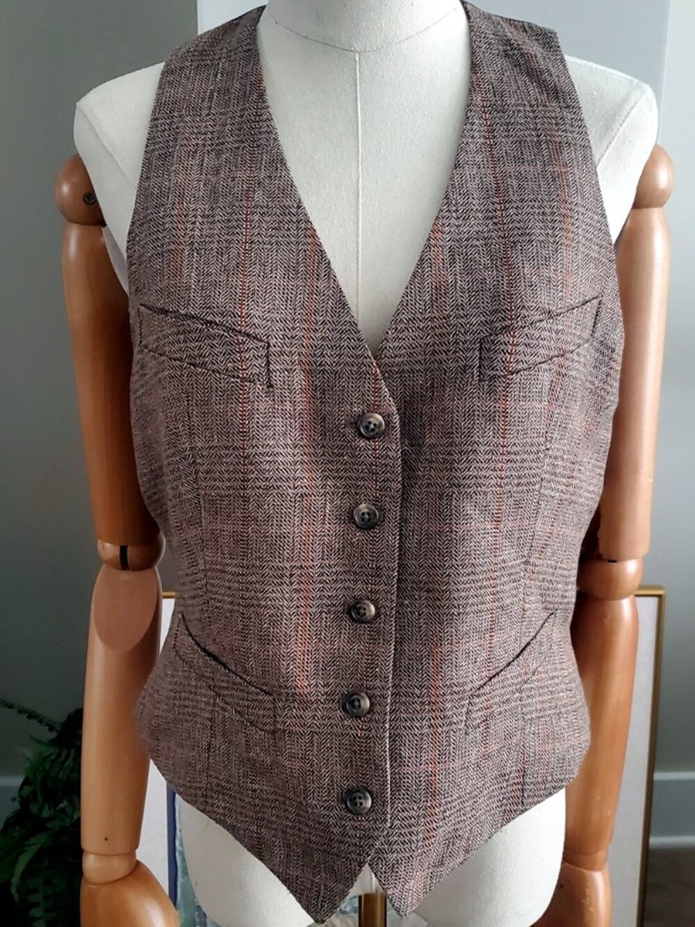 NWT Sz 8 Lauren Ralph Lauren Glen Plaid Wool-Blend Vest